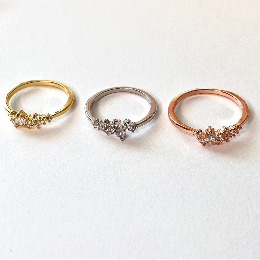 Crystal Clouds Cluster Rhinestone Stacking Ring - Picture 2 of 2